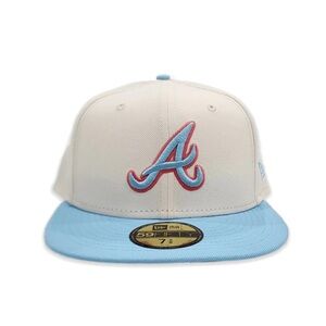 Men's White and Blue Baseball Cap